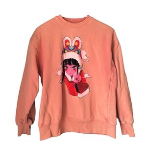 TNA Coral Sweatfleece with Anime Graphic